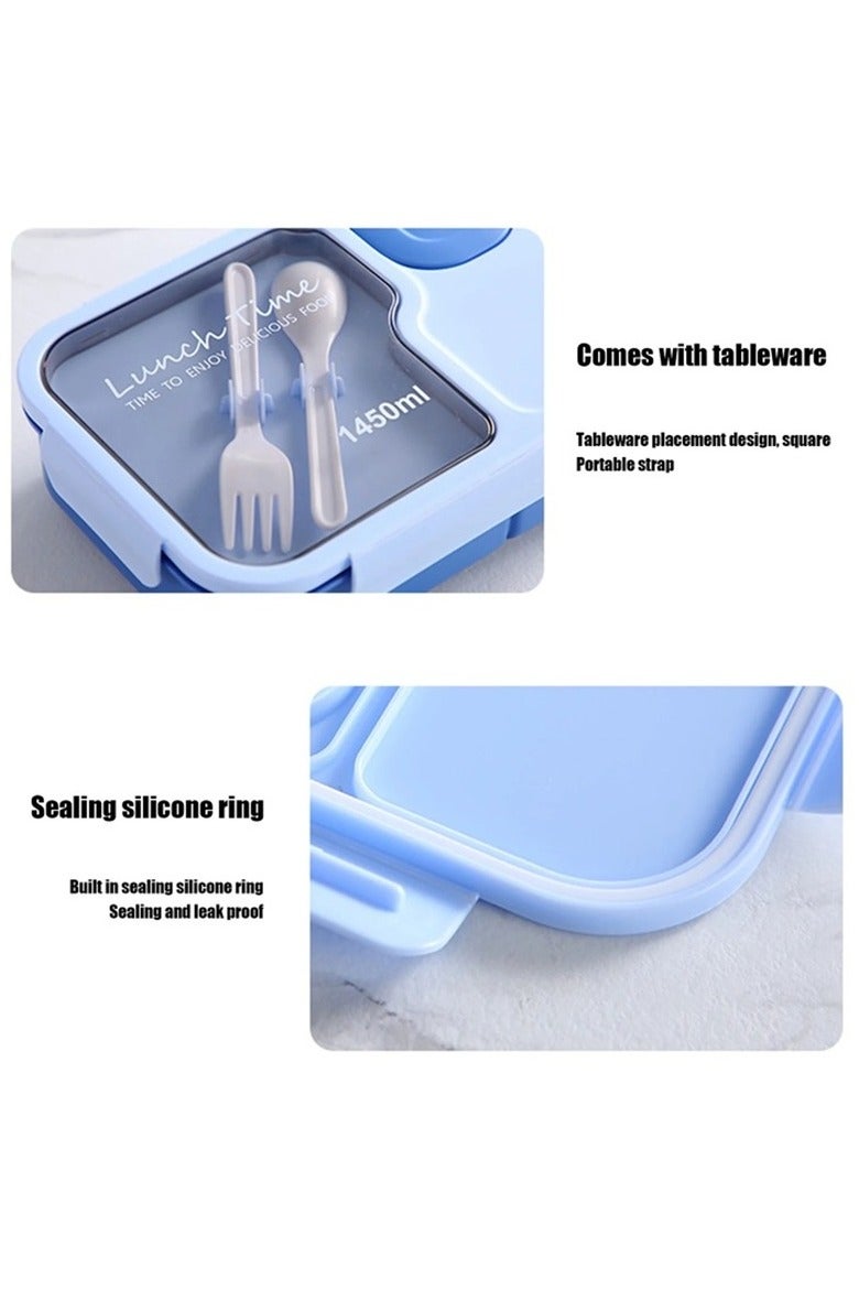 DANDY Lunch Box 1450ml 3 Compartments Student Sealed Adult With Spoon And Fork Leak Proof Microwavable - Image 5