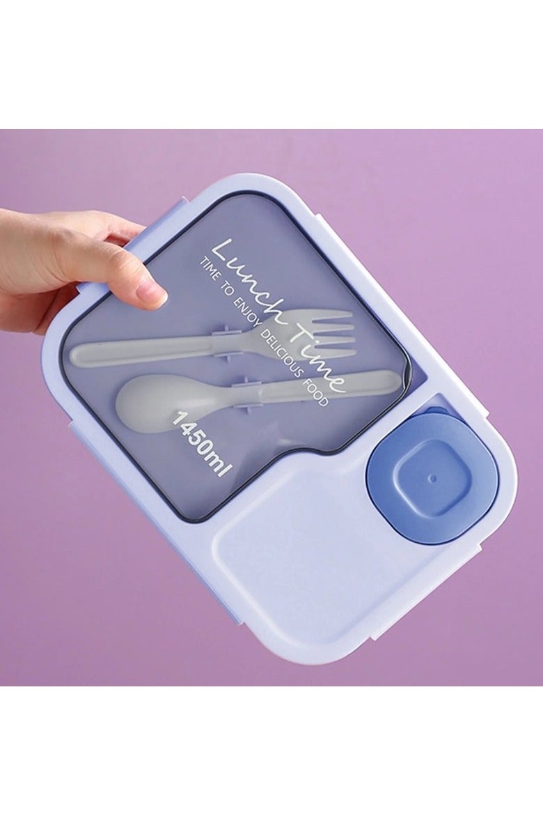 DANDY Lunch Box 1450ml 3 Compartments Student Sealed Adult With Spoon And Fork Leak Proof Microwavable - Image 1