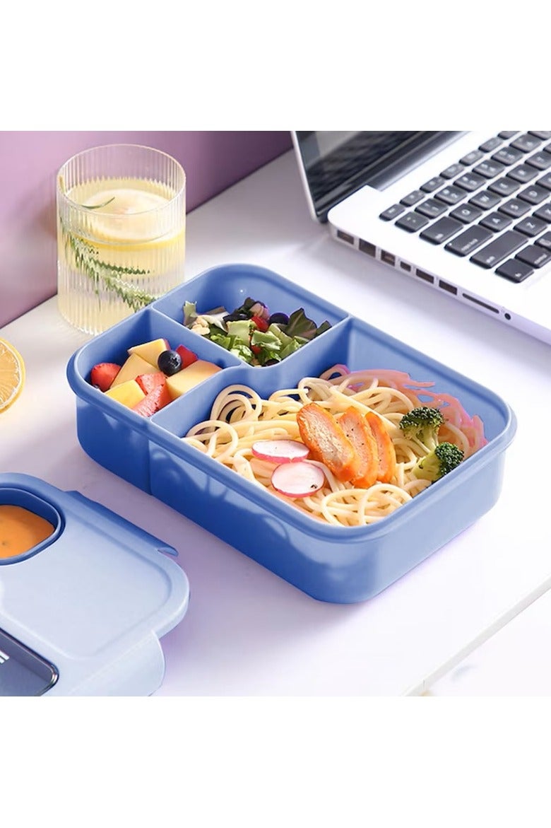 DANDY Lunch Box 1450ml 3 Compartments Student Sealed Adult With Spoon And Fork Leak Proof Microwavable - Image 2