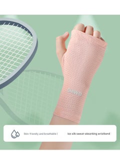 Cold Feeling Sports Wristband With Sweat Wiping Wrist Towel For Women Twisted Wrist Badminton Basketball Wristband Fitness Ice Silk   M