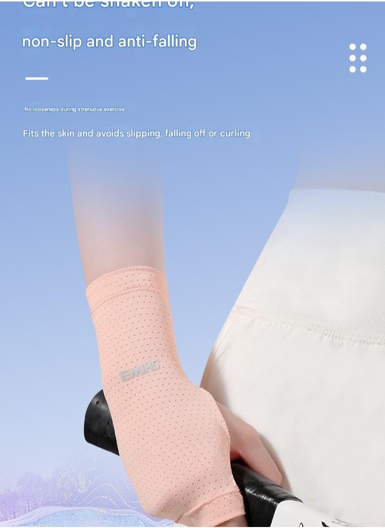 Generic - Cold Feeling Sports Wristband With Sweat Wiping Wrist Towel For Women Twisted Wrist Badminton Basketball Wristband Fitness Ice Silk   M - Image 1
