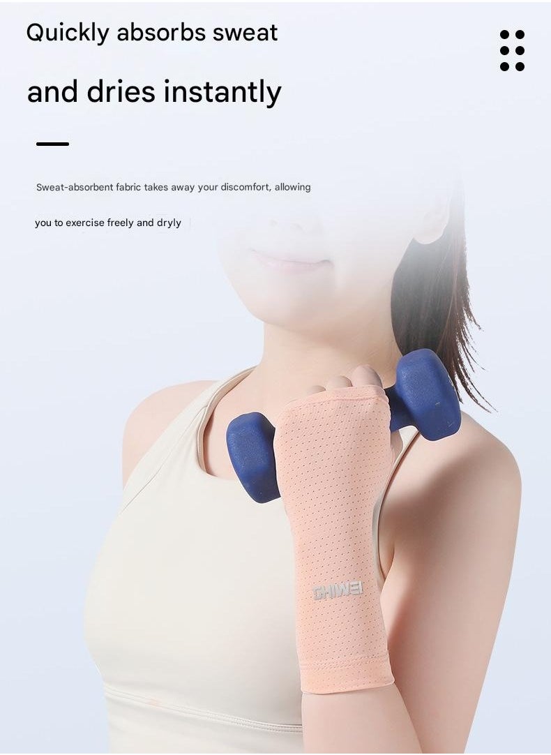 Generic - Cold Feeling Sports Wristband With Sweat Wiping Wrist Towel For Women Twisted Wrist Badminton Basketball Wristband Fitness Ice Silk   M - Image 1