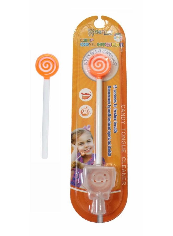 55Dental Kids Tongue Cleaner With Smiley Cover - Orange - Image 1