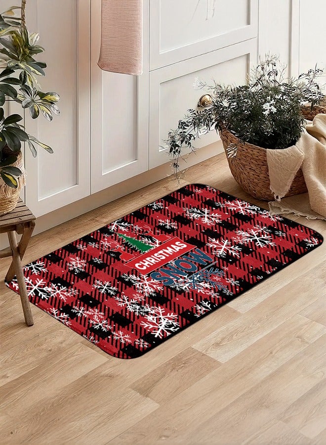 2 PCS Christmas Sponge Rugs Set, Cushion Floor Carpet, Waterproof, Oil Resistant and Anti-Fatigue PU Standing Mat for Kitchen, Floor, Office, Sink, Laundry 45*75CM+45*120CM - Image 3