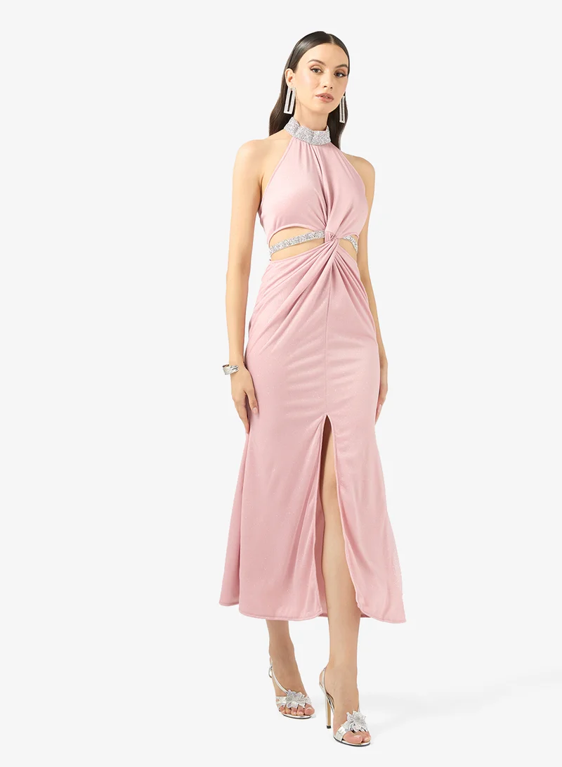 Halter Neck Shimmer Dress
