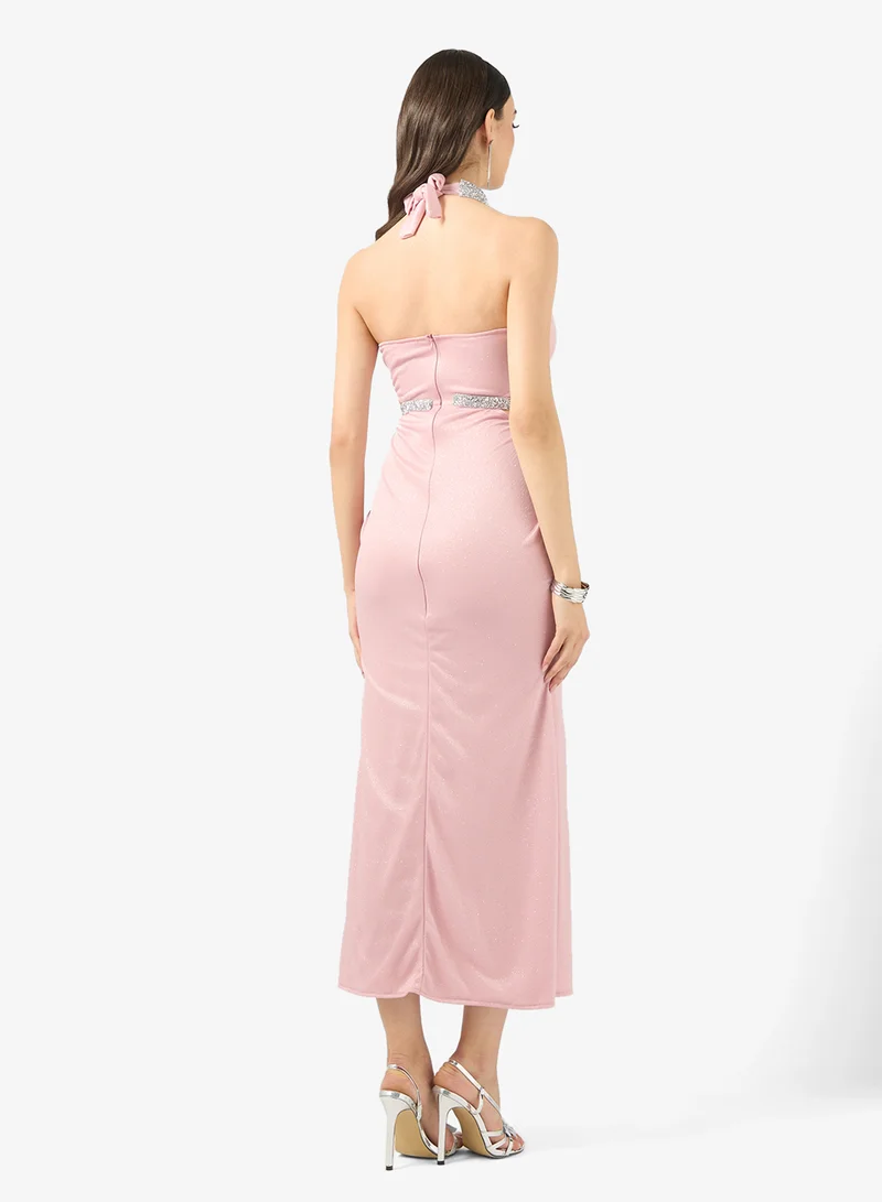 Ella Limited Edition Halter Neck Shimmer Dress