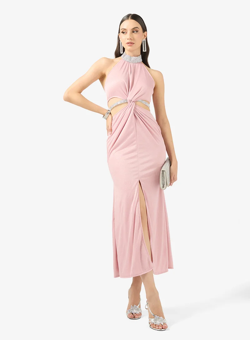 Ella Limited Edition  Halter Neck Shimmer Dress for Women | Best Price UAE
