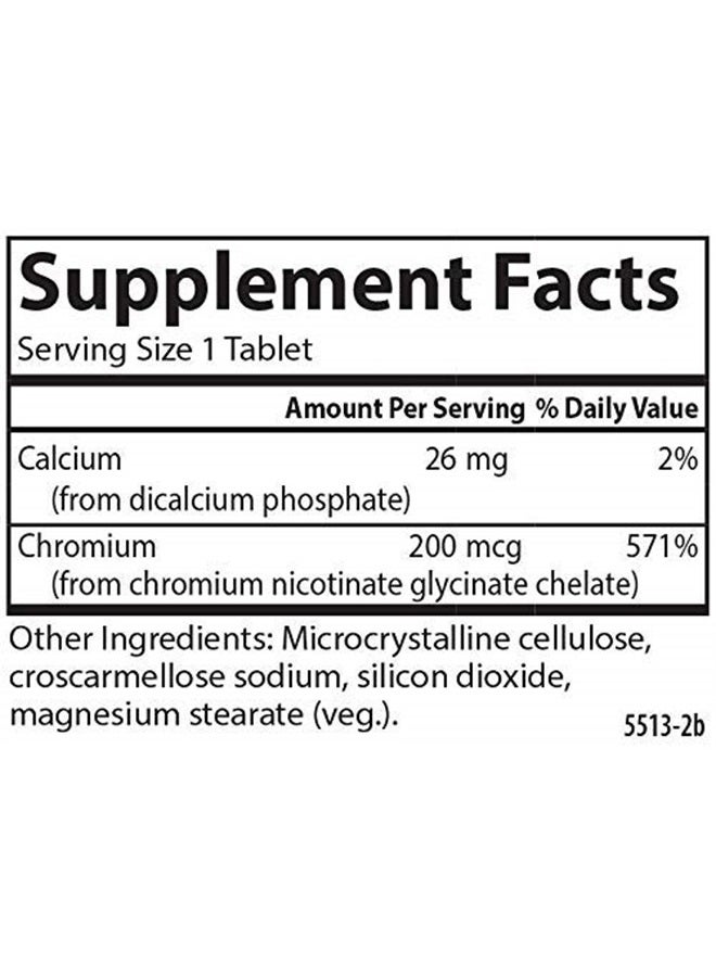 Carlson Chelated Chromium, 200 mcg, Superior Absorption, Healthy Metabolism, Energy Production & Optimal Wellness, 300 Tablets - Image 2
