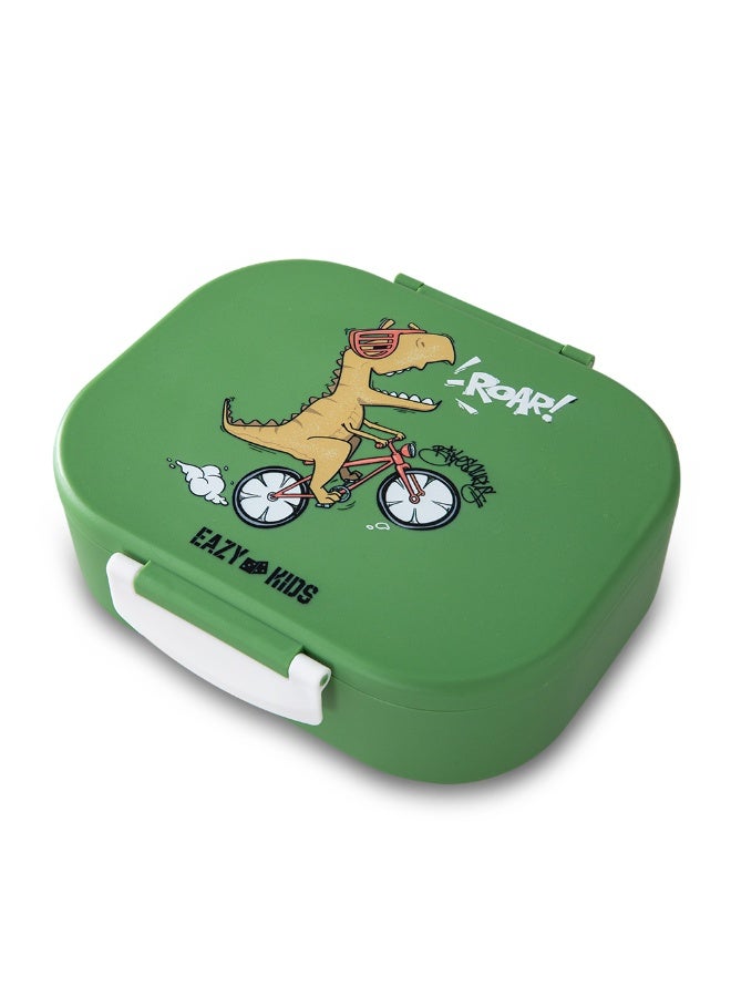 Eazy Kids Personalized Bento Lunch Box Set of 2, 1200ml + 760ml, Leakproof, BPA Free, Compartment Food Containers - Dino Green - Image 5