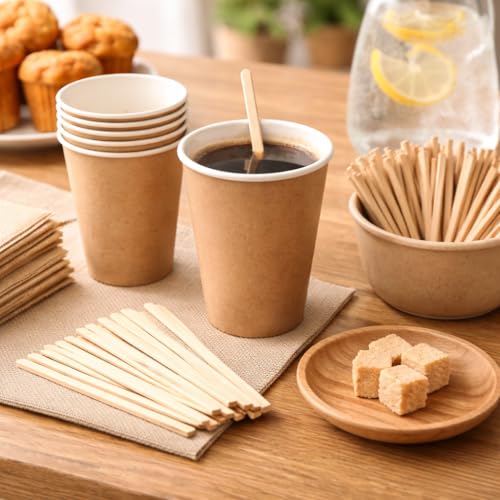Crazy Sutra Naturra by Crazy Sutra Eco-Friendly Biodegradable Disposable Wooden Stirrer Sticks 4.25 inches Pack of 500pc for Birthdays, Parties, Travel Great for Parties, Picnics and Events - Image 3