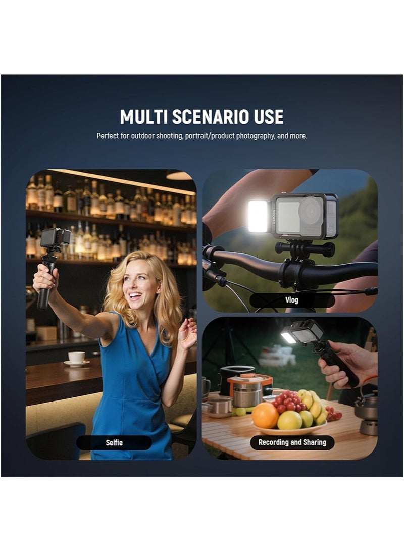 Neewer Magnetic LED Camera Light，Compatible With DJI Osmo Action 3/4/5 Pro Camera Gimbals，Accessory Extension Adapter，Plastic Mini Light Attachment，5600k Color Temperature，CRI 95+ - Image 2