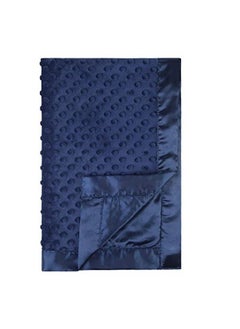 Baby Soft Minky Dot Blanket With Silky Satin Backing Baby Gifts For Boys And Girls (Navy Blue 30’’ X 40’’)