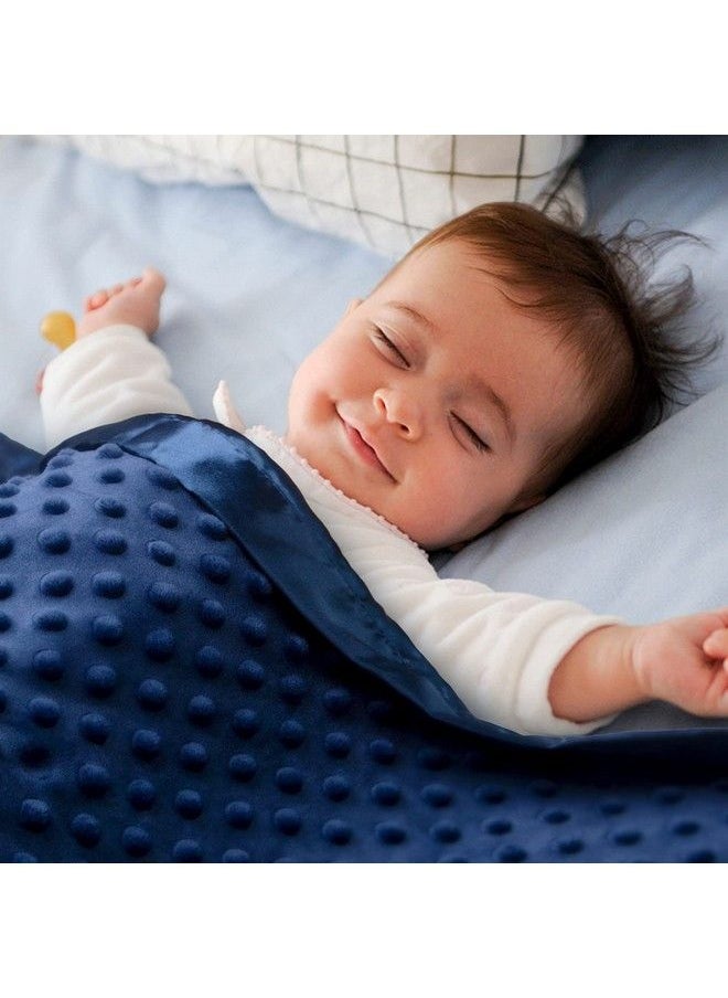 Pro Goleem - Baby Soft Minky Dot Blanket With Silky Satin Backing Baby Gifts For Boys And Girls (Navy Blue 30’’ X 40’’) - Image 1