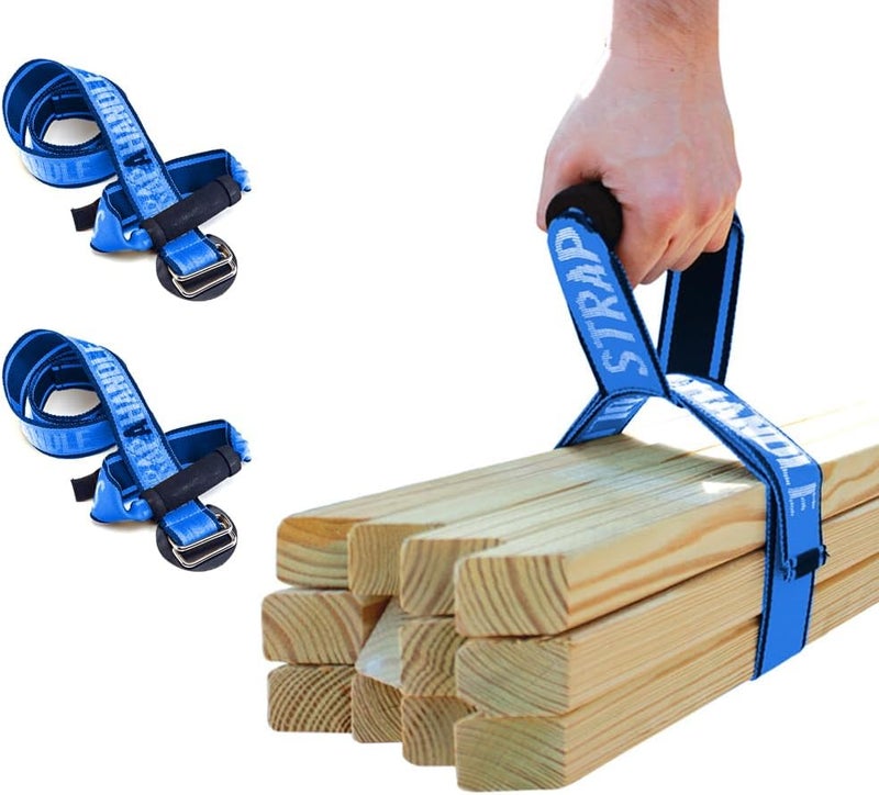 Strap-A-Handle 4’ Carry Strap with Handle | 2-Pack | Heavy Duty | Adjustable Belt | Easy, Safe, Secure, Lifting, Moving, Carrying Heavy Boxes | Best Luggage Strap (2pk 4ft. Length, 75lb. Capacity) - Image 1