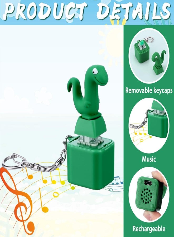 Grinsvalley 3 Pcs Lizard Keychain Noise Maker Lizard Sound Fidget Rechargeable Adults Fidget Keyboard Clicker with Colorful Light Fun Portable Anxiety Relief Sensory Christmas Stocking Stuffers - Image 3
