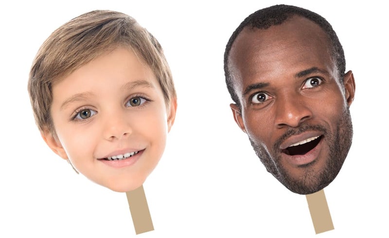 DesignThatSign Big Head on a Stick, Custom face Cutout, Big Party, Fan Face, face Cut Out, Head Cutout - Image 1