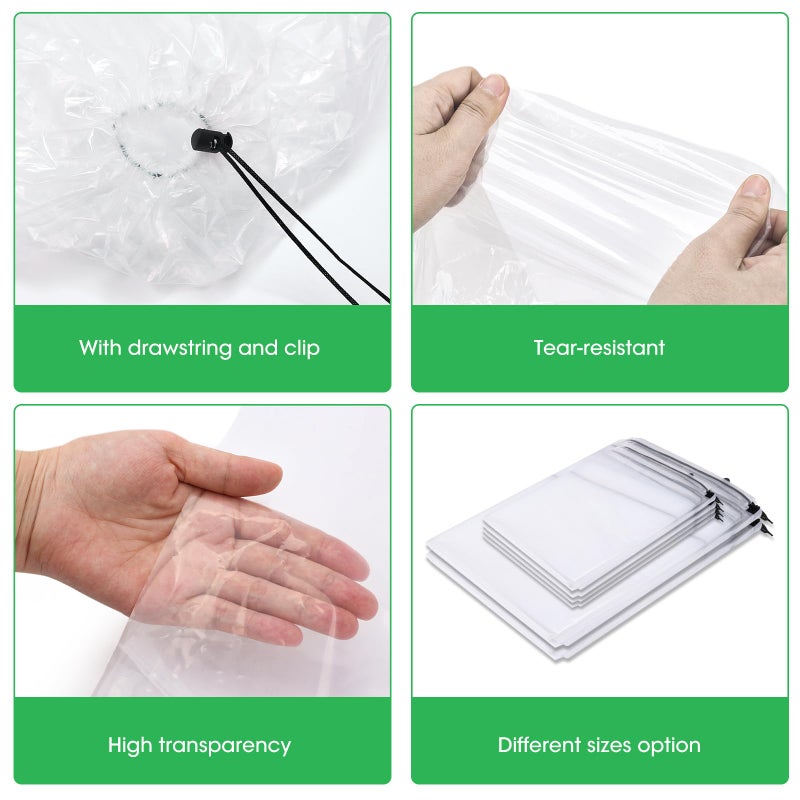 Lanboon 6 Pack Extra Large Clear Drawstring Plastic Bags, 2 Sizes Big Giant Storage Bags 47x71 Inches and 35x47 Inches, Dust Covers Drawstring Plastic Bags for Luggage, Suitcase, Furniture, Reusable - Image 4