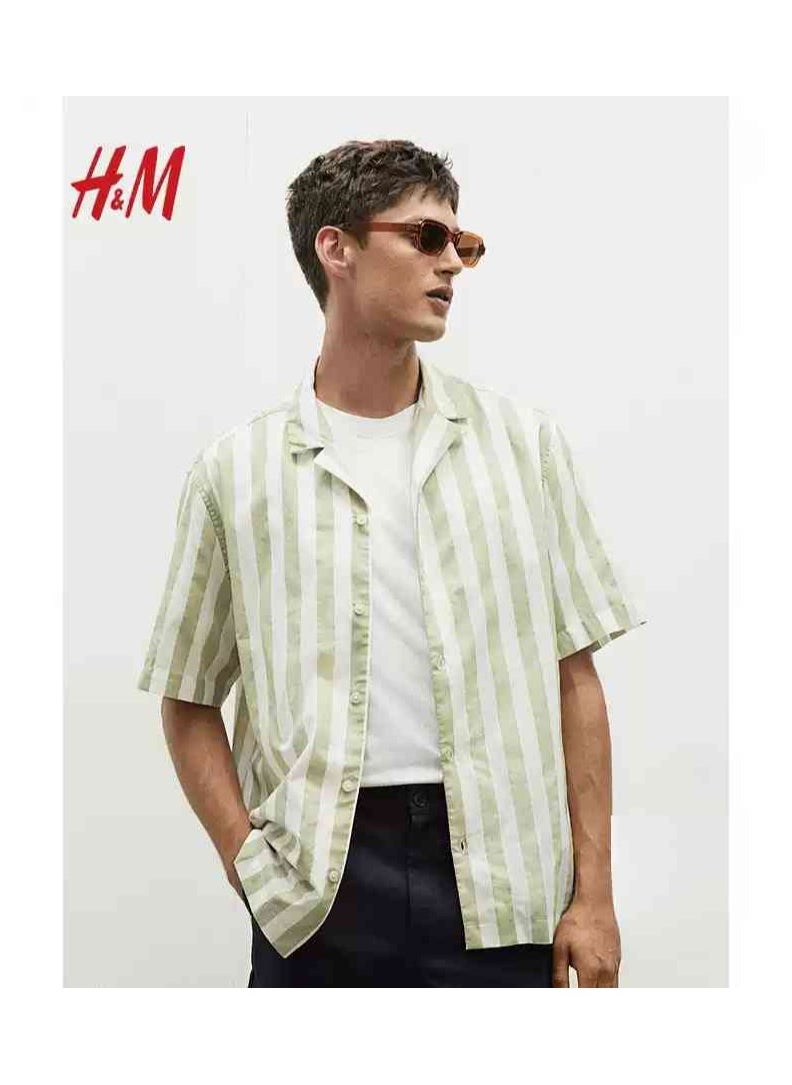 H and M - HM Autumn New Casual Loose Short Sleeved Shirt - Image 1