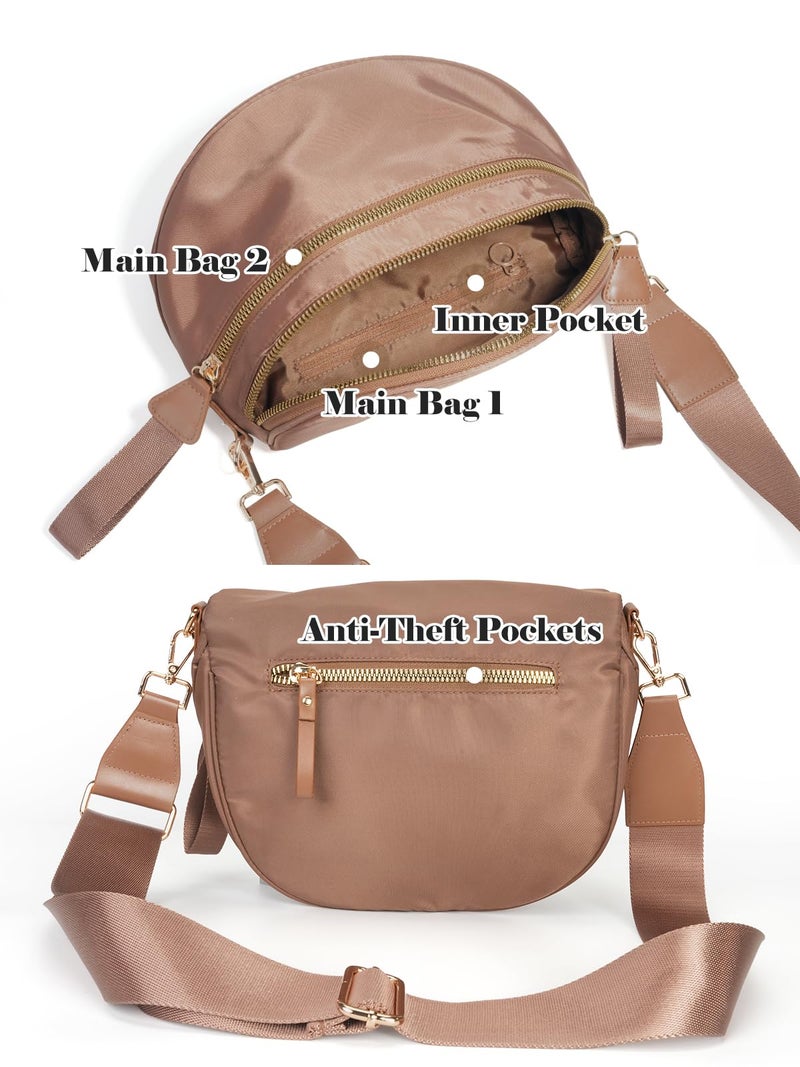 MEISEY Pure Colour Crossbody Bag Bum Bag for Women,Spacious Purse Fanny Packs Belt Bag,Oversized Bum Bag (Colour Bum Bag-Coffee) - Image 4