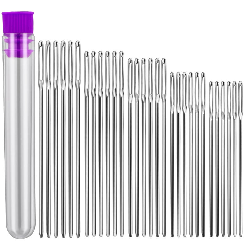 Bupete Large Eye Blunt Needles 5 Sizes Sewing Needles Metal Yarn Needles Embroidery Needles for Hand Sewing for Knitting Sewing Crochet - Image 3