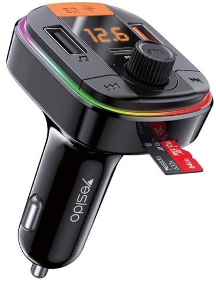 ELTRAZONE Y45 43W PD + QC3.0 FM Transmitter Car Charger – Fast Charging and Wireless Audio Solution - Image 1