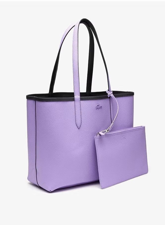 LACOSTE Lacoste Women's Double sided Two tone Large Capacity Handbag, Fashionable Multi functional, Black and Purple  - Image 5