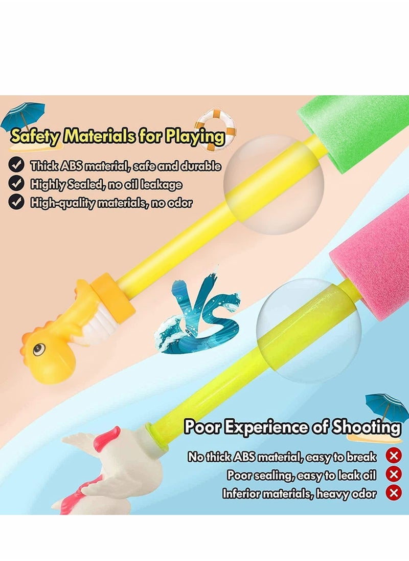 Captaintech Dinosaur Foam Water Blaster Set for Kids, 8 Pack Pool Squirters with 35 ft Range for Summer Fun at Backyard and Beach  - Image 4