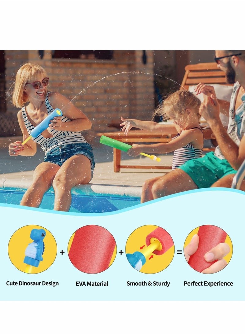Captaintech Dinosaur Foam Water Blaster Set for Kids, 8 Pack Pool Squirters with 35 ft Range for Summer Fun at Backyard and Beach  - Image 2