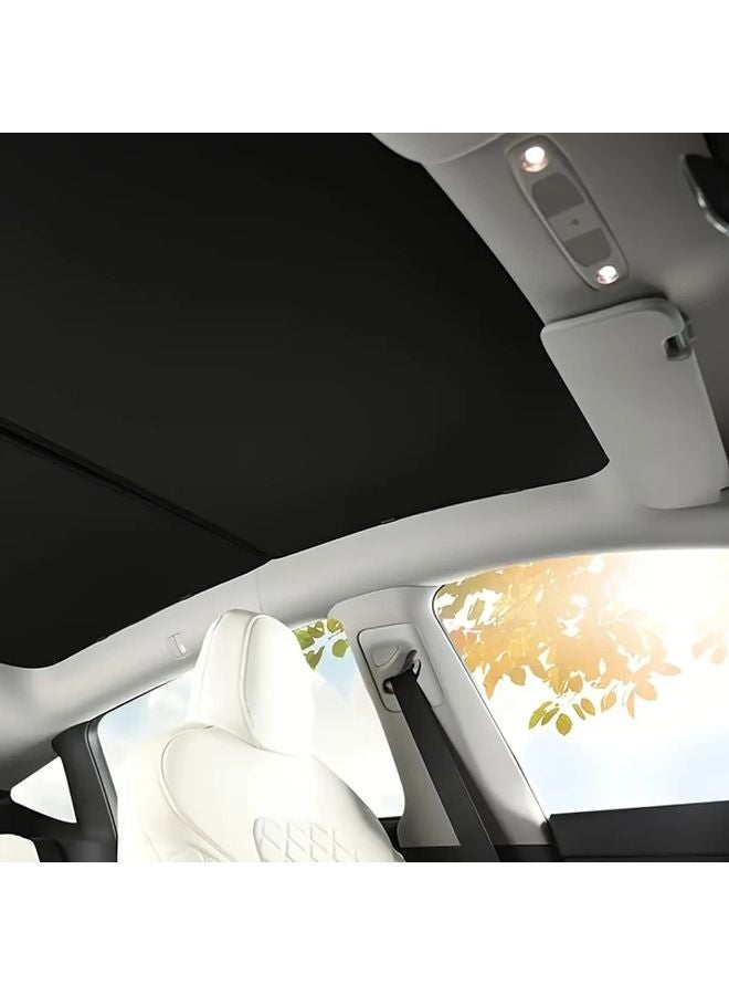Grayish White Sunroof Sunshade For Tesla Y 2020 2024 With UV Protection - Image 4
