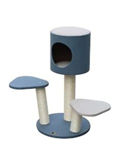 VERSELE LAGA Cat Tree 2 Beds 1 Cave Circle Base Blue 