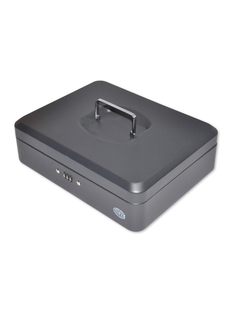 FIS Cash Box with Number Lock 12 Inch, Matt Finish Black Color - FSCPTS0017BK - Image 1