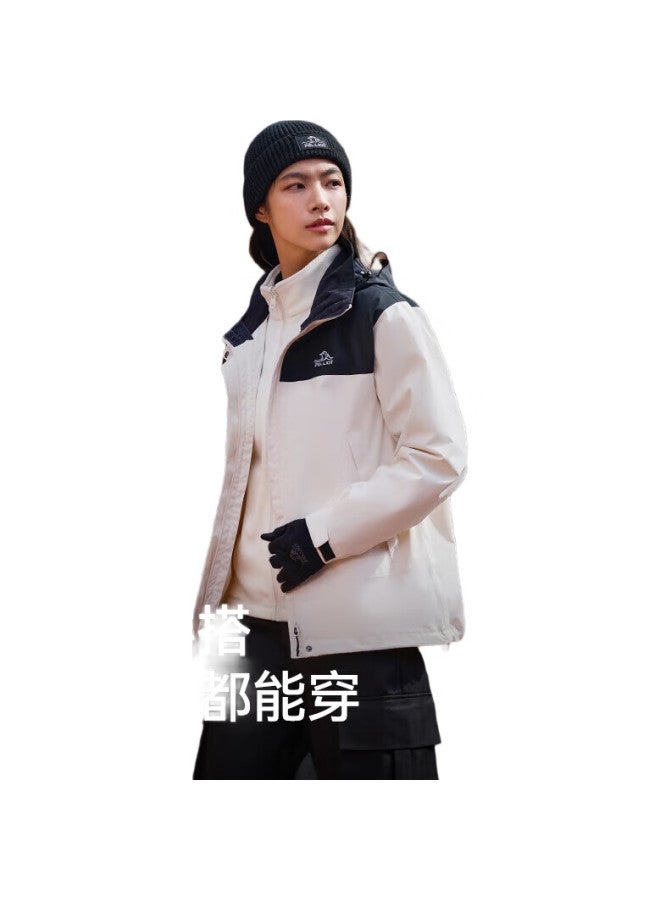 PELLIOT [Cheng Yi Same Style] Original Stone Outdoor Jacket For Men And Women, 3-In Spring And Autumn Hard Shell Coat, 124301030, White, Size L - Image 1