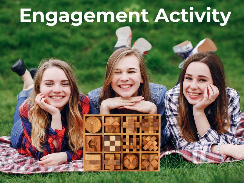 BSIRI Wooden Puzzle Box Set (12 Games) - Challenging Brain Teasers and 3D Puzzles for Adults, Interlocking Games for IQ Test, Ideal for Patio Decor and Unique Gift for Chistmas - Image 5