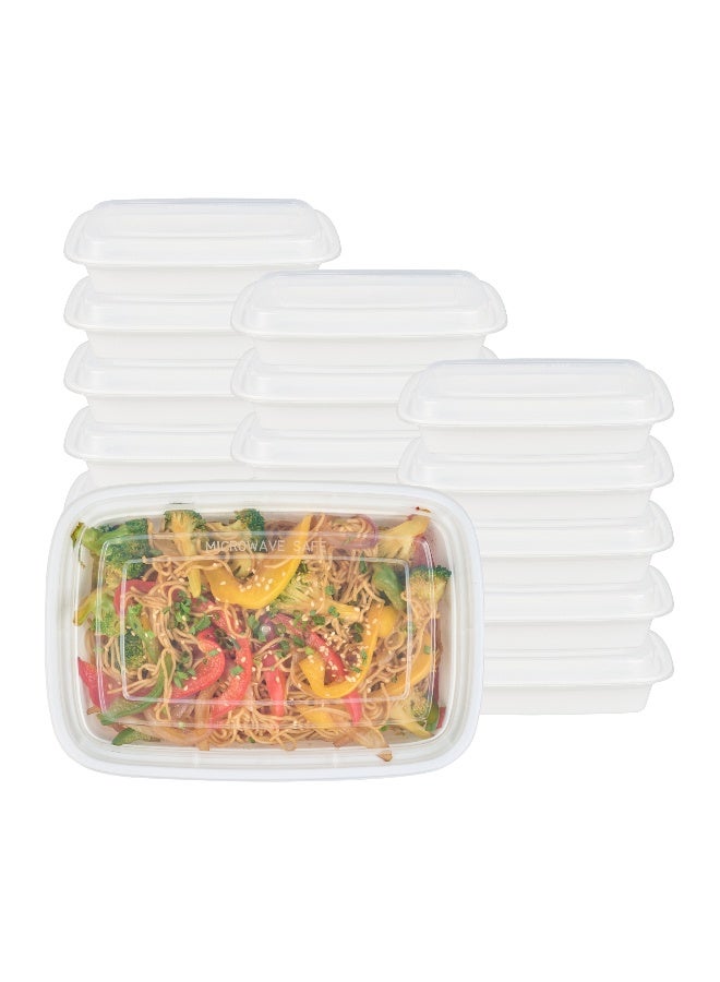 Restaurantware Asporto 24 Ounce Take Out Containers, 100 Food Containers With Lids - Microwavable, Disposable, White Plastic To Go Food Containers, No BPA, For Take Out And Delivery  - Image 2