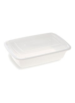 Restaurantware Restaurantware-Asporto 24 Ounce Take Out Containers, 100 Food Containers With Lids - Microwavable, Disposable, White Plastic To Go Food Containers, No BPA, For Take Out And Delivery  - Image 1
