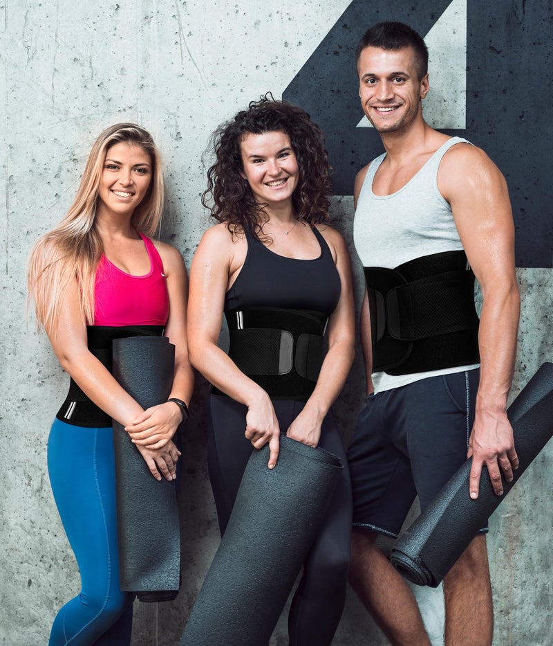 MOLUTAN Men Waist Trainer Trimmer for Tummy Control Compression Shapewear Body Shaper Sweat Belt Large Black - Image 3
