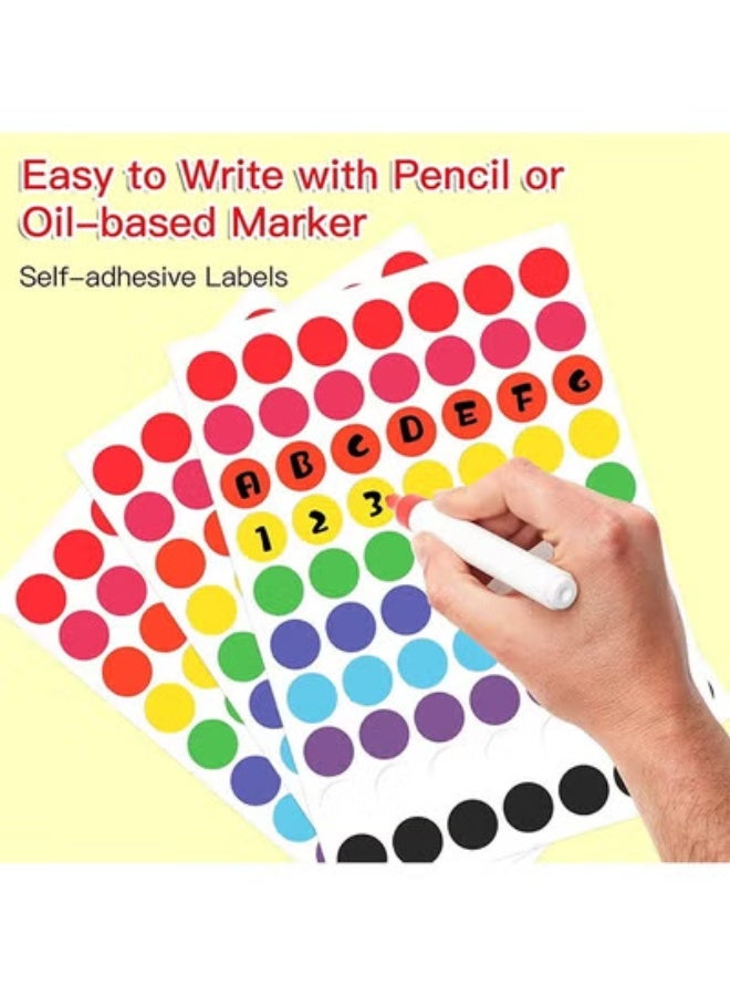 fantasize 1260Pcs Coloured Dot Stickers Round Sticker Coded Label Sticker, Self-Adhesive Coding Circle Dot Stickers, 0.75 inches Round Colored Label Stickers for School Item Classification - Image 3