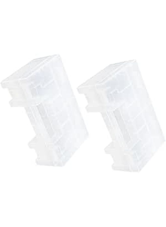 Battery Storage Box Organizer For AA AAA Batteries 2 Pack Clear Plastic - Image 1