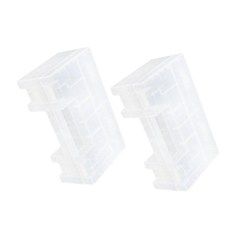 Battery Storage Box Organizer For AA AAA Batteries 2 Pack Clear Plastic - Image 2