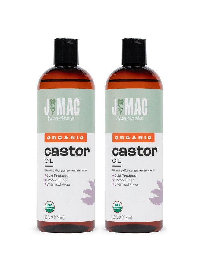 J Mac Botanicals Organic Castor Oil, Cold Pressed (32 oz) unrefined, cold pressed, hexane free for face, skin, eyelashes, pack wraps, pads - Image 1