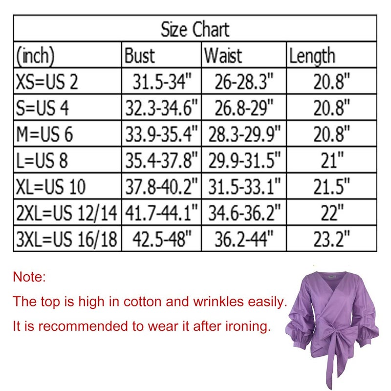 AOMEI Women Spring Summer Blouses with Puff Sleeve Sashes Shirts Peplum Tops Purple Color - Image 4