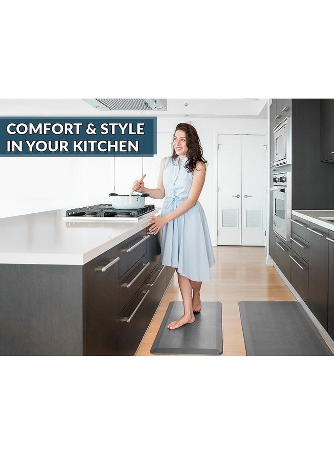 ComfiLife ComfiLife Anti Fatigue Floor Mat - 3/4 Inch Thick Kitchen Mats for Floor, Standing Desk Mat, Kitchen Rug - Comfort at Home, Office - Durable - Stain Resistant - Non-Slip Bottom (20" x 32", Charcoal)  - Image 5