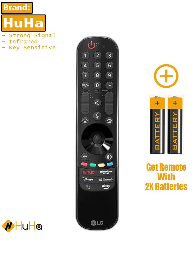 HuHa - New AN MR22GA OEM Replacement Magic Bluetooth TV Remote Controller with Mic for LG OLED65C2PUB 65 C2 Series 4K Smart OLED TV (2022) with Netflix Prime Video + LG Channels Buttons - Image 1