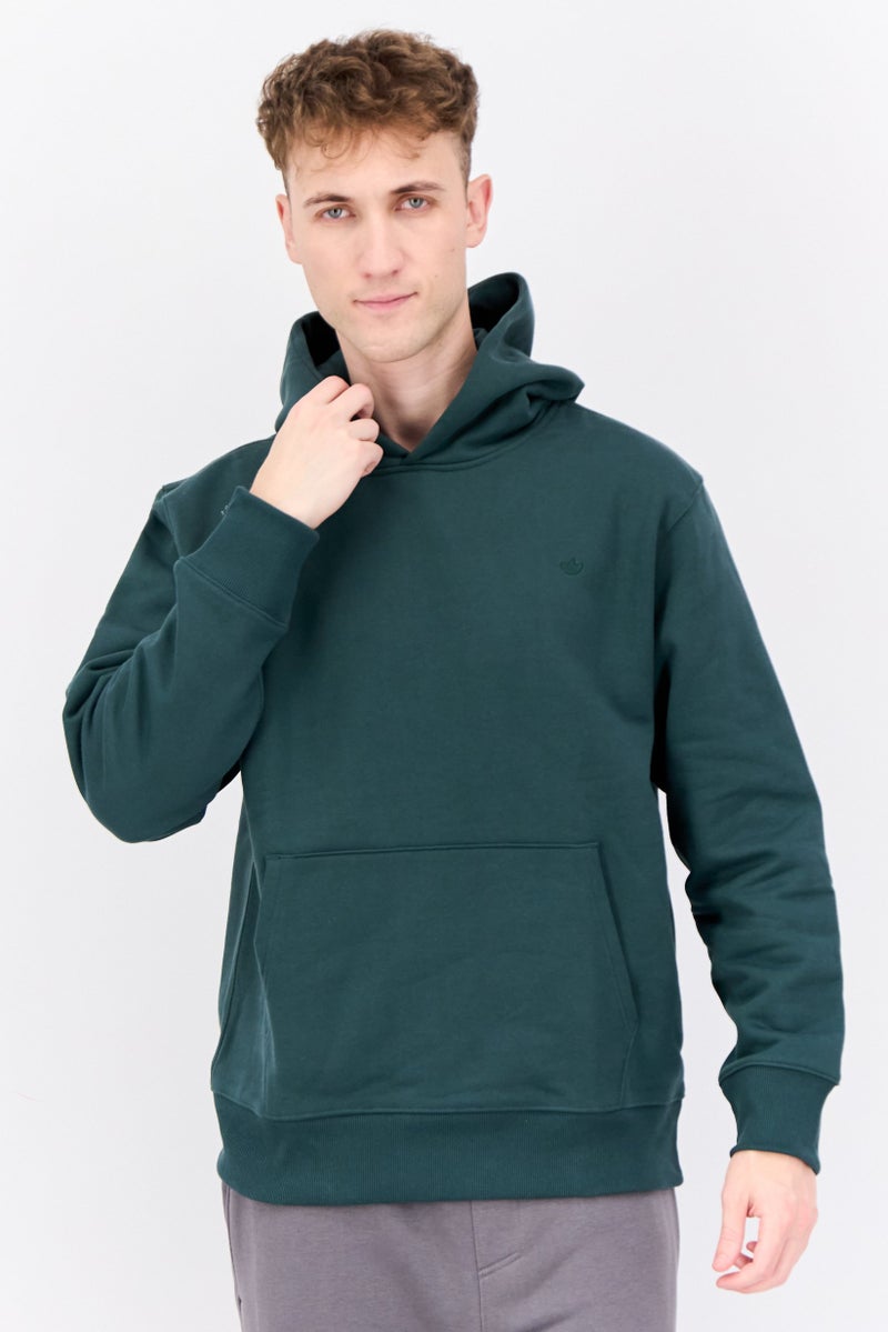 adidas Originals Men Hooded Long Sleeve Brand Logo Hoodies, Green  - Image 1