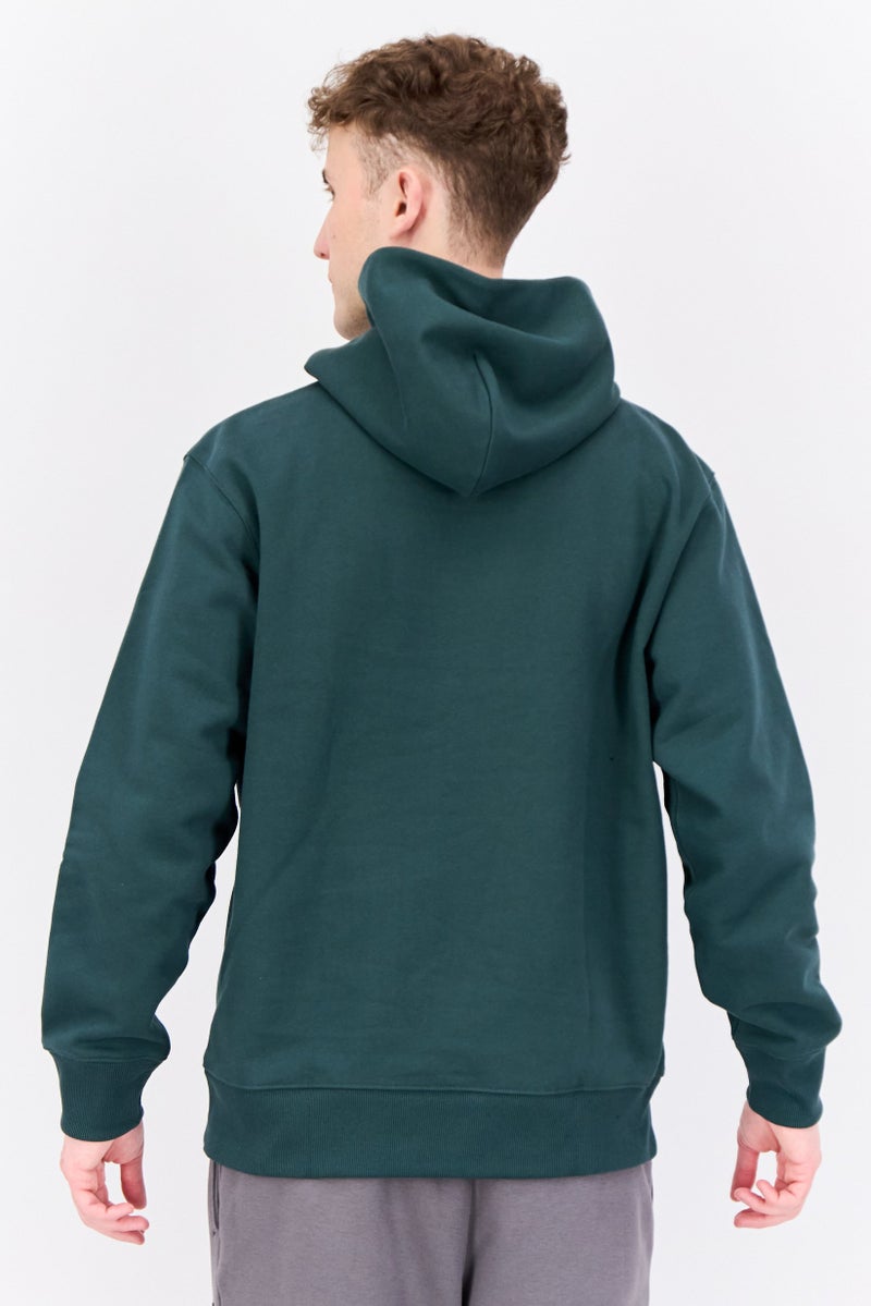 adidas Originals Men Hooded Long Sleeve Brand Logo Hoodies, Green  - Image 3