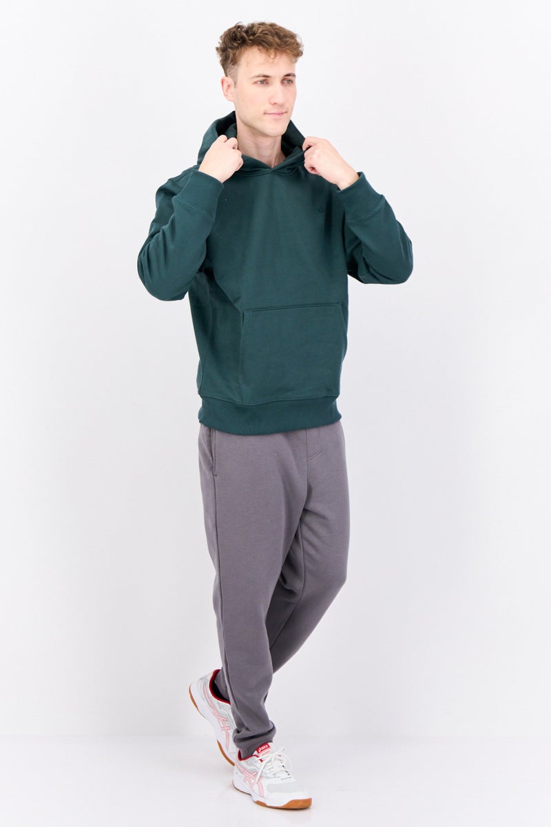 adidas Originals Men Hooded Long Sleeve Brand Logo Hoodies, Green  - Image 4