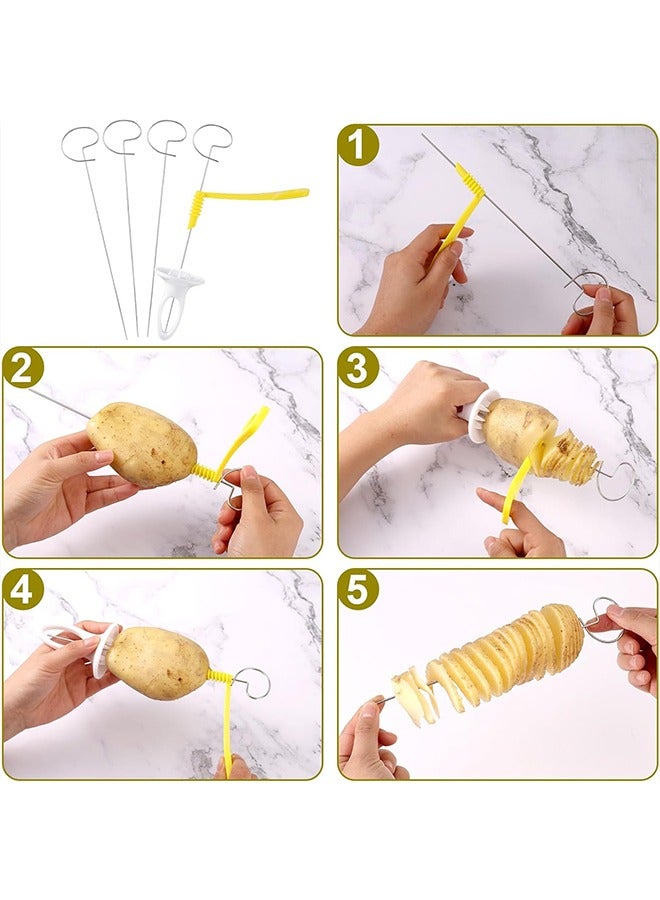 Manual Tornado Potato Spiral Cutter, Vegetable Spiralizer Crinkle Slicer, Twisted Knife Kitchen Tool  - Image 3