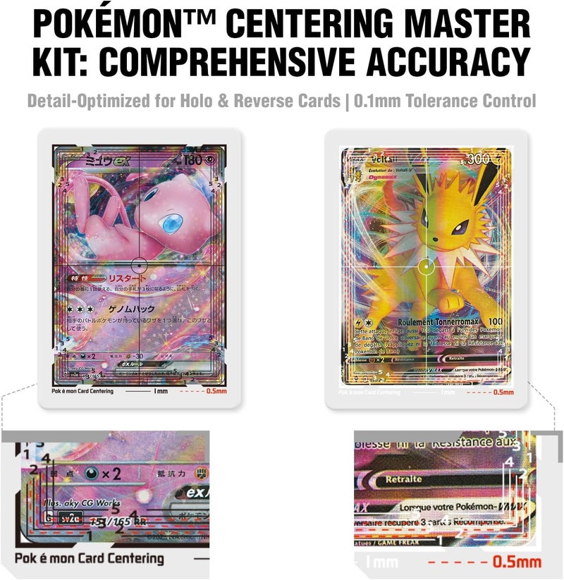 Flinduy Card Centering Grading Tool Kit Compatible for Pokemon TCG, Trading Card Grading Set with Thickness Measuring Card, Measuring u0026 Cleaning Accessories for Collectible Cards - Image 5