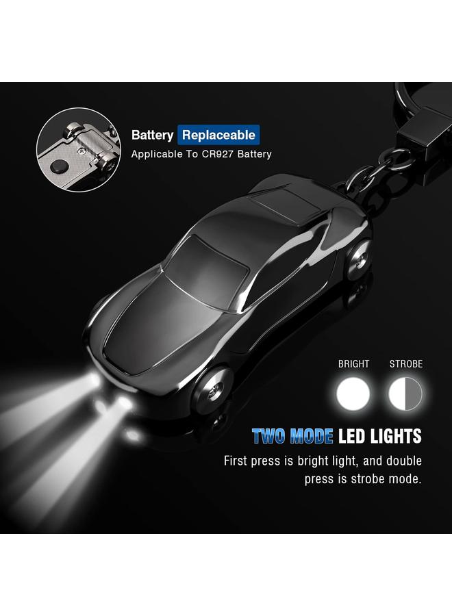 الأزرق جي دبليو سلسلة مفاتيح SOMGEM الإبداعية مصباح يدوي لسلسلة مفاتيح السيارة مع وضعين أضواء LED 2 في 1 اكسسوارات خاتم لحقيبة ظهر مكتبية سحر المحفظة، هدية رائعة للرجال أو النساء - Image 2