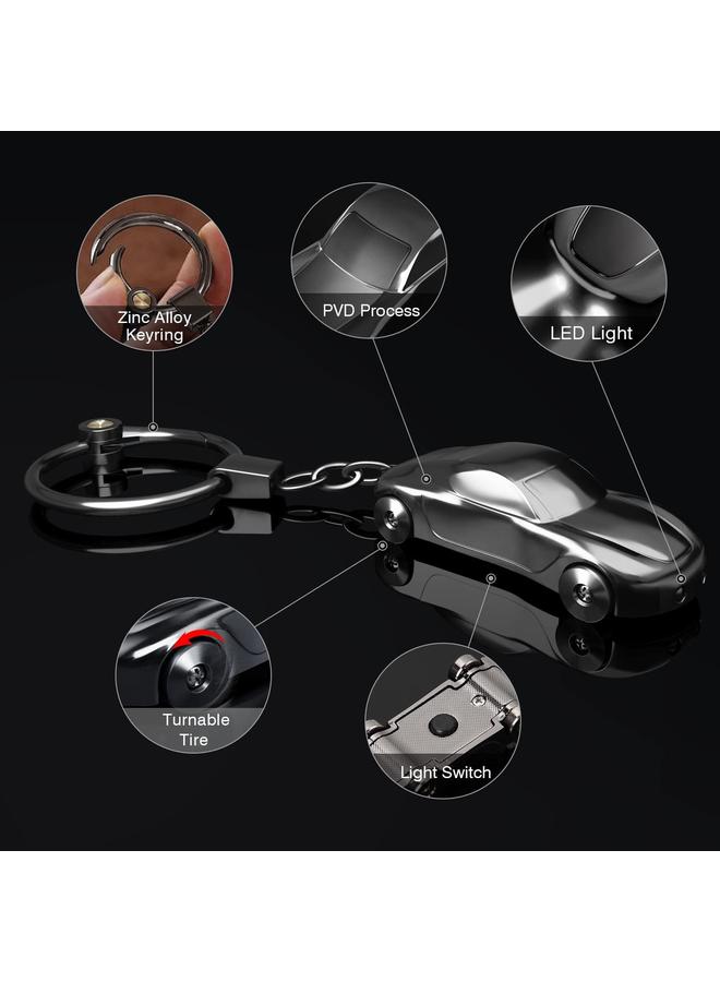 الأزرق جي دبليو سلسلة مفاتيح SOMGEM الإبداعية مصباح يدوي لسلسلة مفاتيح السيارة مع وضعين أضواء LED 2 في 1 اكسسوارات خاتم لحقيبة ظهر مكتبية سحر المحفظة، هدية رائعة للرجال أو النساء - Image 5